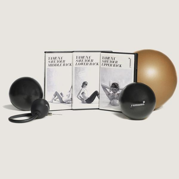 KIT: SAVE YOUR BACK COLLECTION KIT (3 DVDS/DOWNLOADS, PUMP, GOLD, BLACK BALLS)